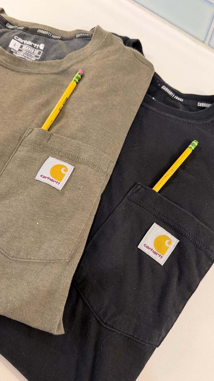 Lot of 2 Carhartt Force Relaxed Fit Short-Sleeve Pocket T-Shirts- Size Large
